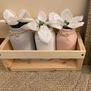 Set of painted mason jars